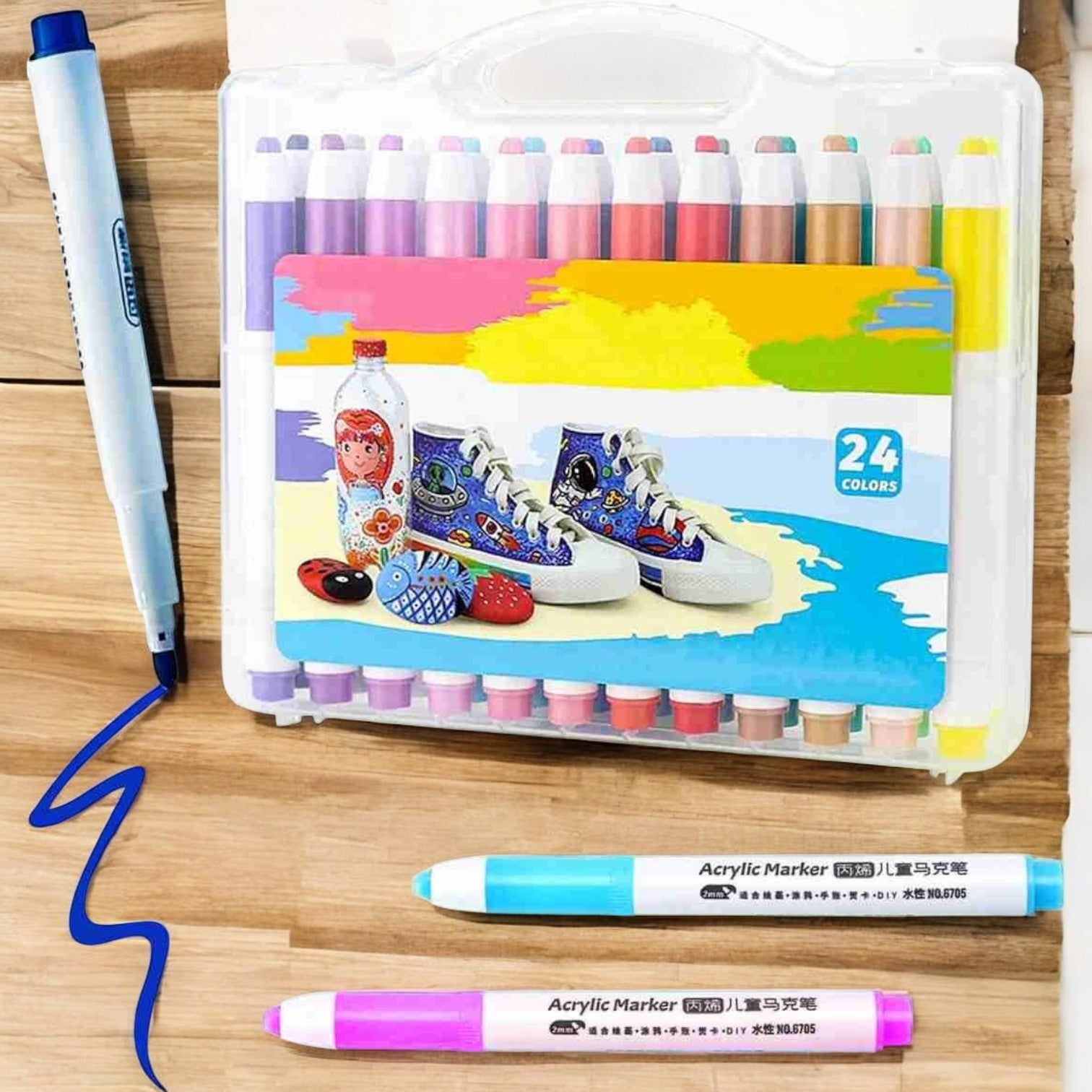 24 Color Acrylic Paint Markers for Kids: Vibrant set for drawing, coloring, and crafting on various surfaces.
www.usmile.toys
